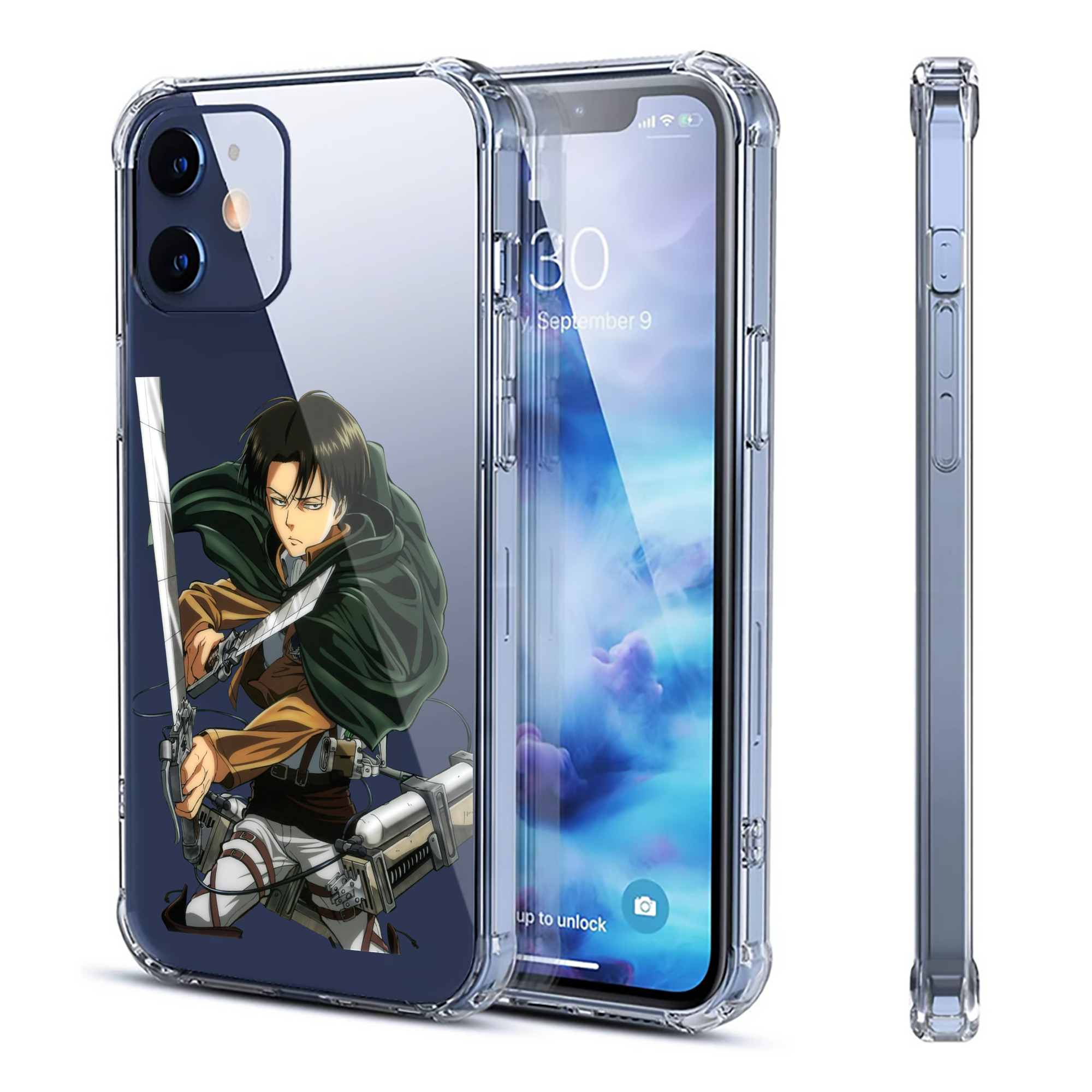（画像用） 進撃の巨人 リヴァイ·アッカーマン Attack on Titan Levi Ackerman 【iPhone 12シリーズ対応】透明スマホケース（クリアソフトケース）